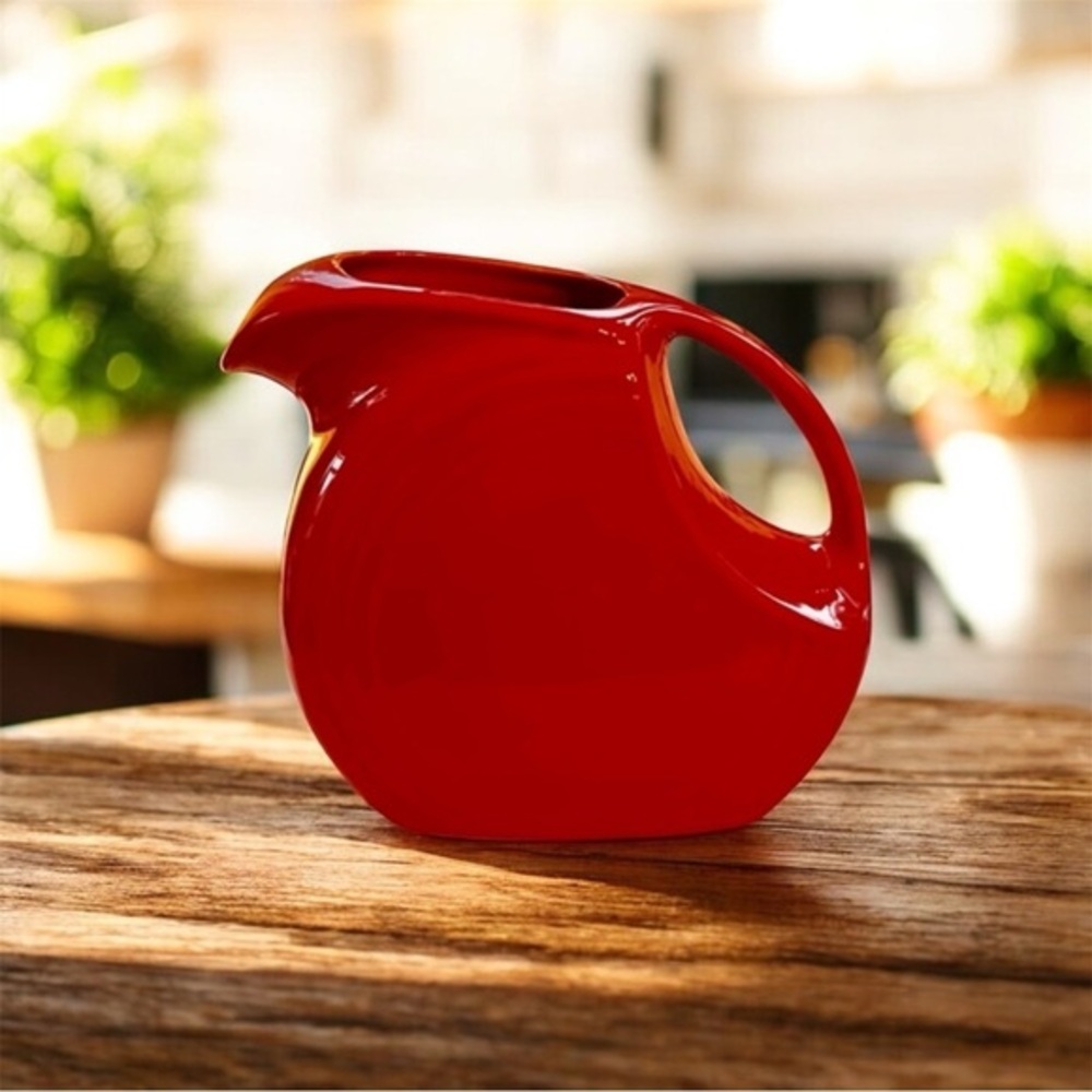 FIESTA Scarlet Red Disc Pitcher - Fiestaware Very Nice